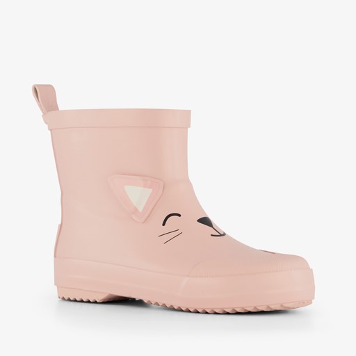 Korte kinder regenlaarzen kat roze