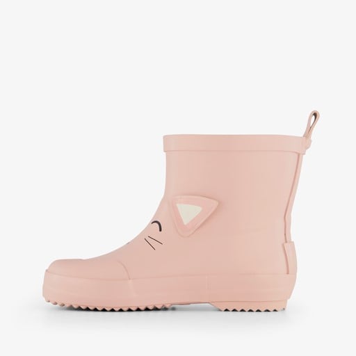 Korte kinder regenlaarzen kat roze