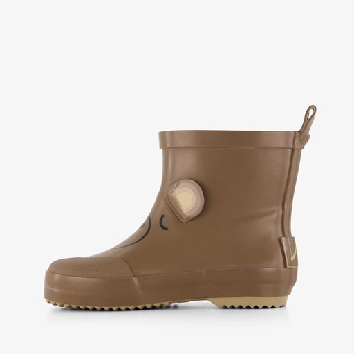 Korte kinder regenlaarzen beer bruin