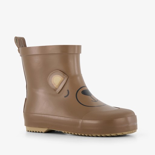 Korte kinder regenlaarzen beer bruin