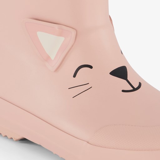 Korte kinder regenlaarzen kat roze