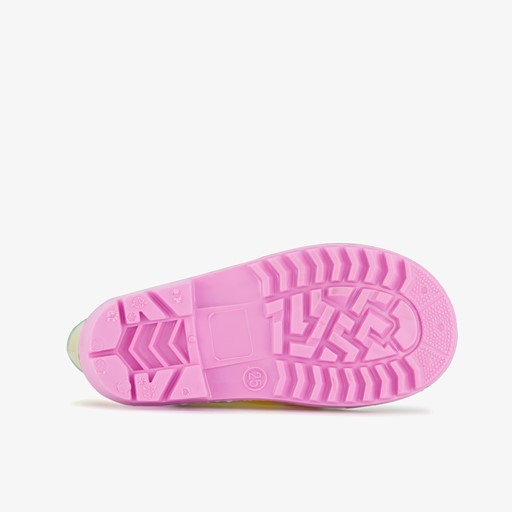 Kinder regenlaarzen roze geel
