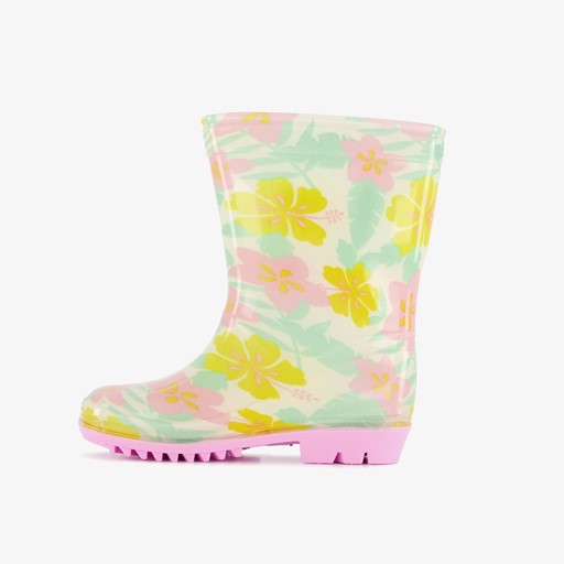 Kinder regenlaarzen roze geel