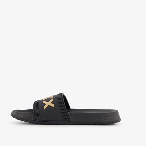 Dames badslippers zwart goud