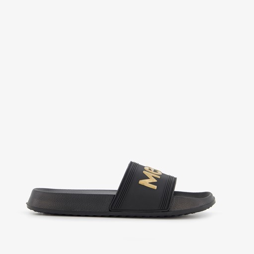 Dames badslippers zwart goud