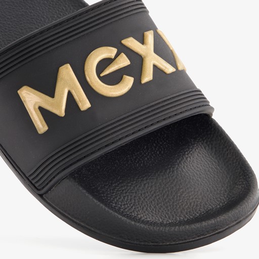 Dames badslippers zwart goud