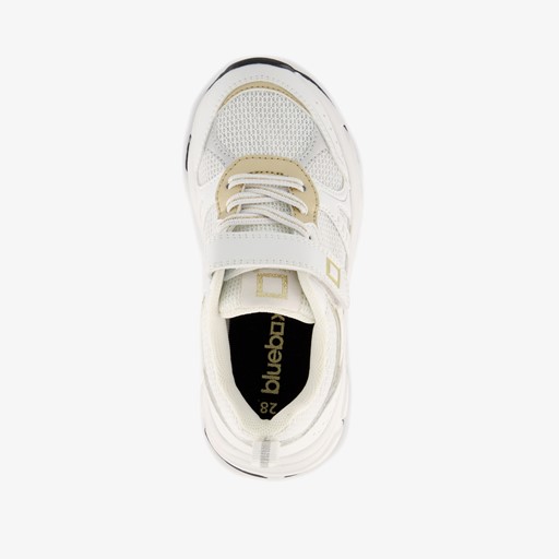 Meisjes dad sneakers wit goud