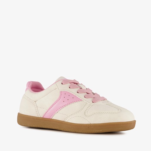 Meisjes sneakers beige roze