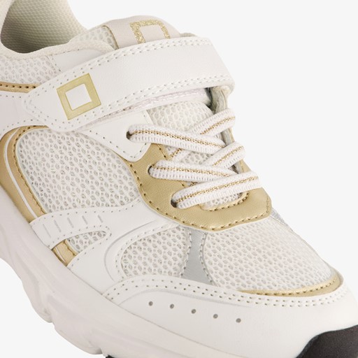 Meisjes dad sneakers wit goud