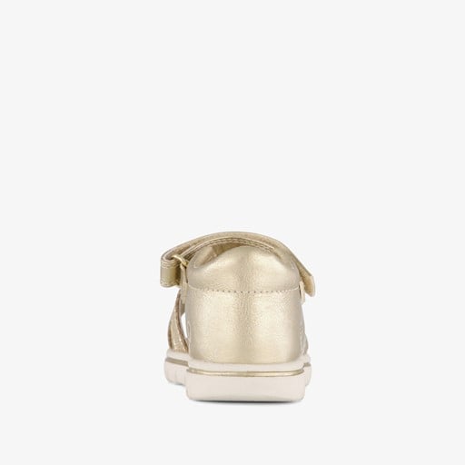 Meisjes sandalen met bloemen goud