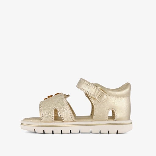 Meisjes sandalen met bloemen goud