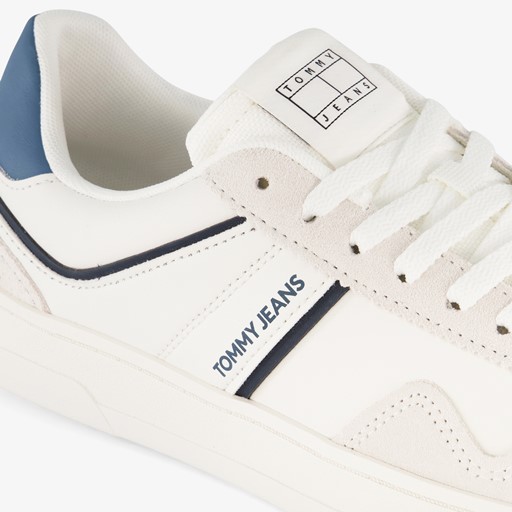 Leren heren sneakers wit blauw