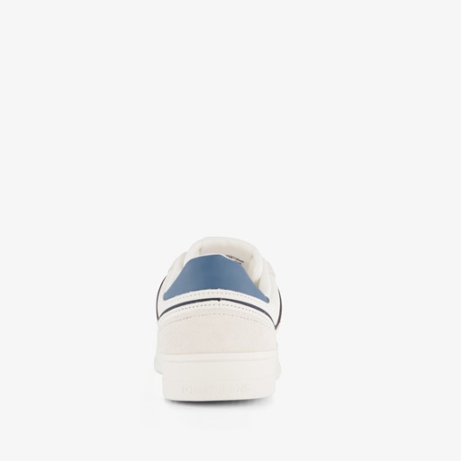 Leren heren sneakers wit blauw