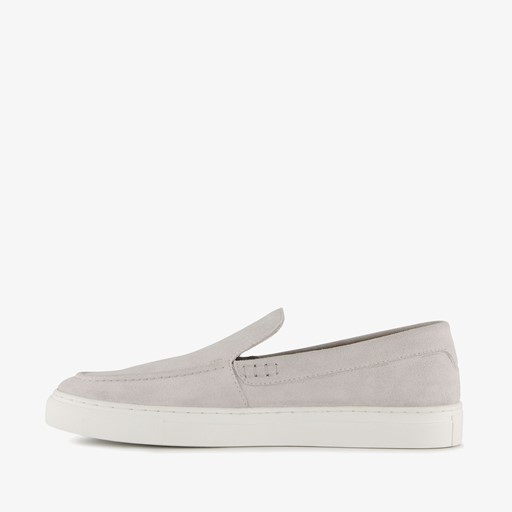 Suede heren instappers lichtgrijs