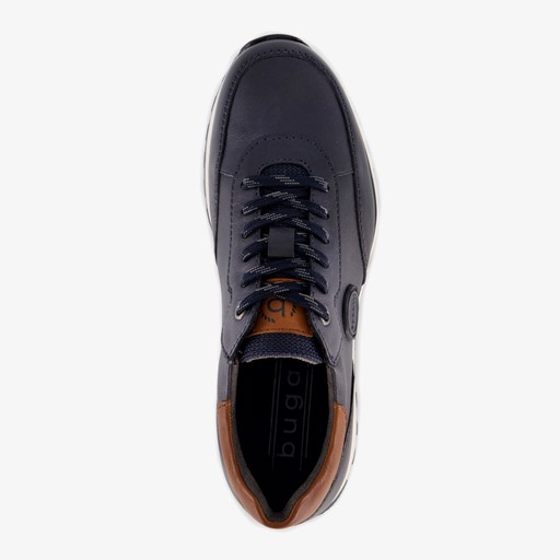 Cirino leren heren sneakers donkerblauw