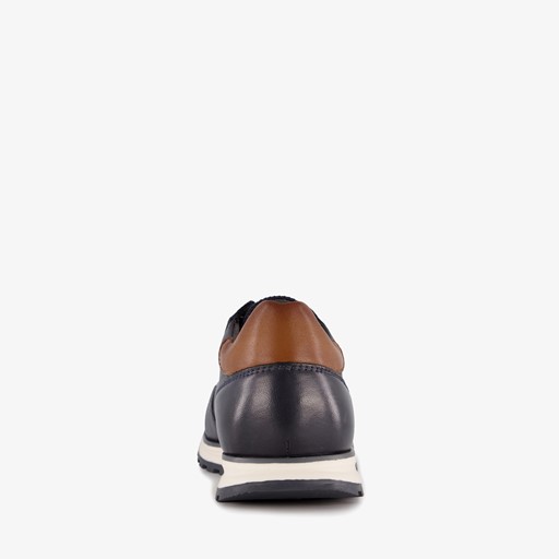Cirino leren heren sneakers donkerblauw