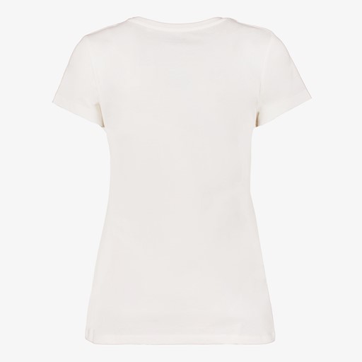Dames T-shirt met paarse print wit
