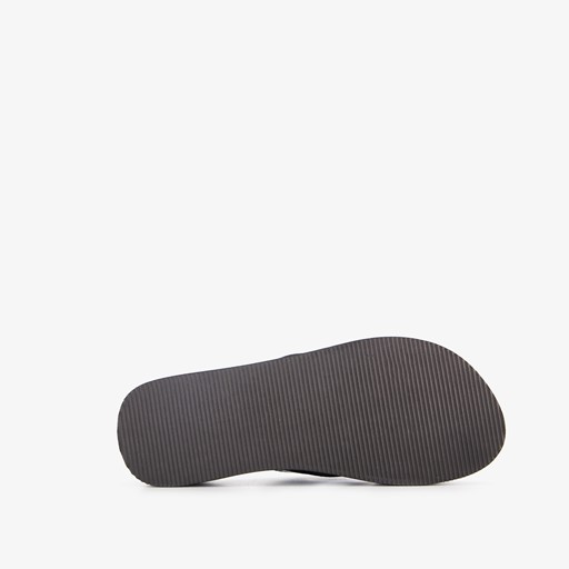 Dames teenslippers met sleehak zwart