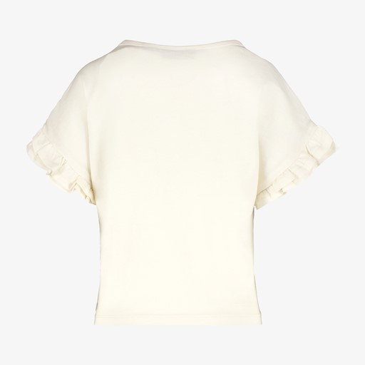 Geknoopt meisjes T-shirt met tekst wit