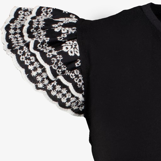 Meisjes top met vlindermouwtjes zwart