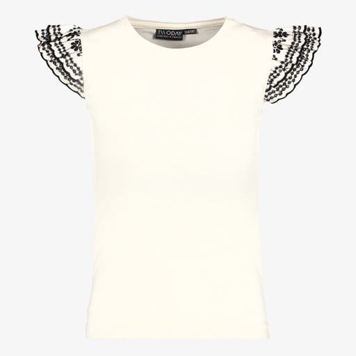 Meisjes top met vlindermouwtjes wit