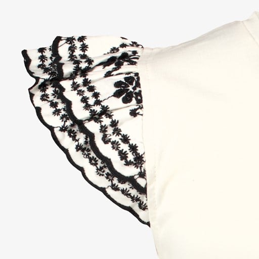 Meisjes top met vlindermouwtjes wit