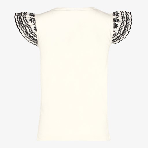Meisjes top met vlindermouwtjes wit