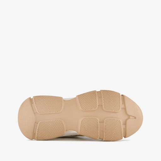 Dames dad sneakers wit beige