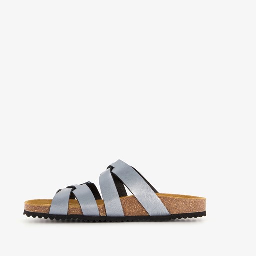 Dames bio slippers zilvergrijs