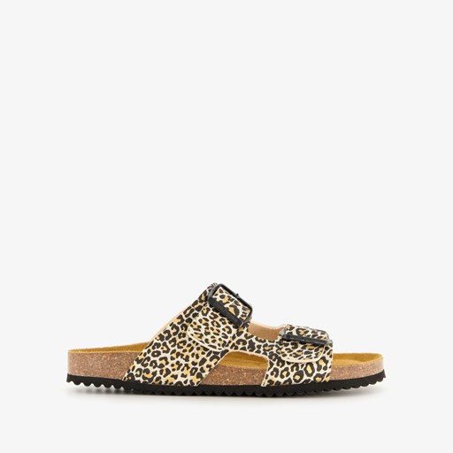 Dames bio slippers luipaardprint