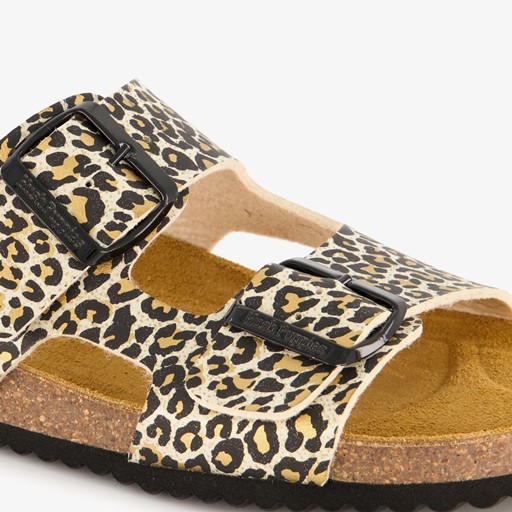 Dames bio slippers luipaardprint