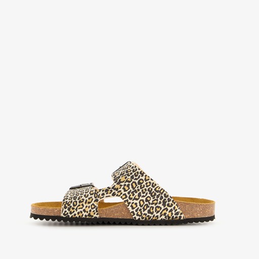 Dames bio slippers luipaardprint