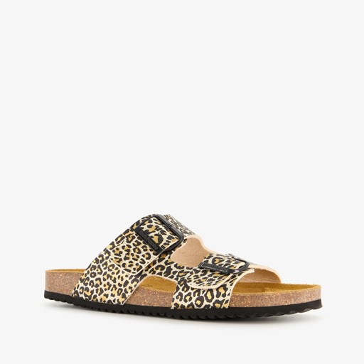 Dames bio slippers luipaardprint