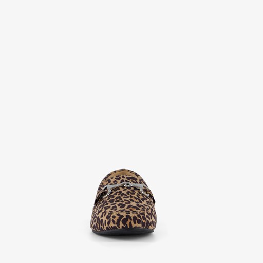 Dames loafers bruin luipaardprint