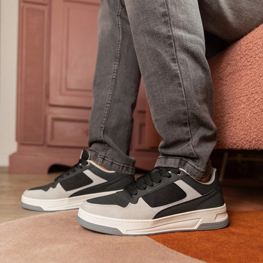 Heren sneakers wit grijs