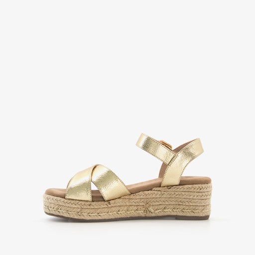 Dames espadrilles met sleehak goud