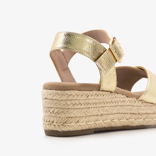 Dames espadrilles met sleehak goud