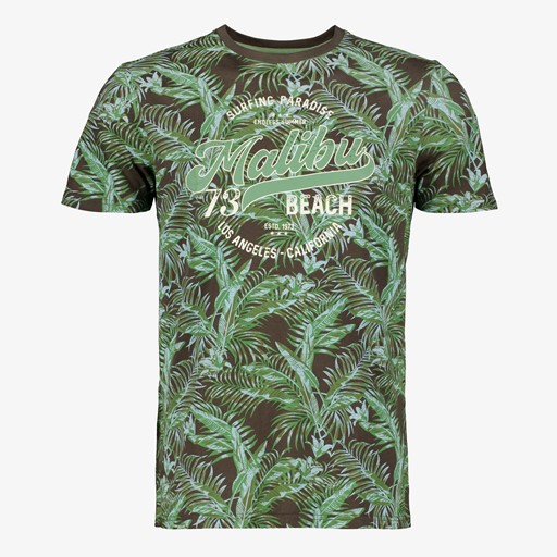 Heren T-shirt met print groen
