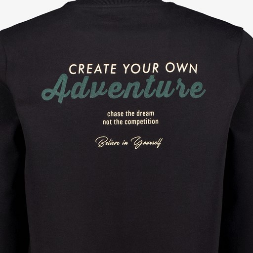 Heren sweater met backprint zwart