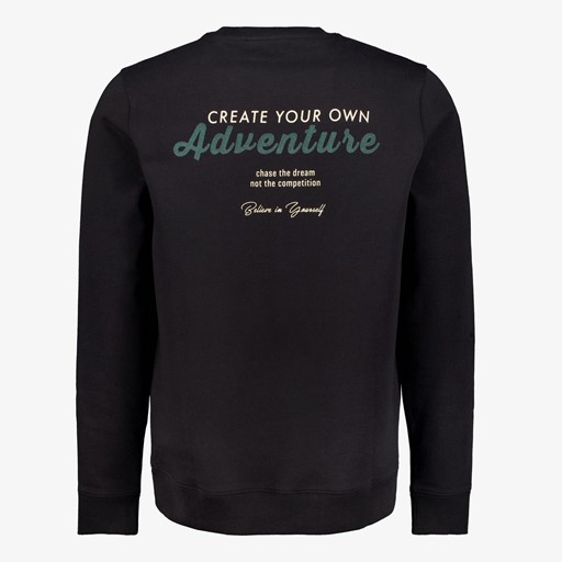 Heren sweater met backprint zwart