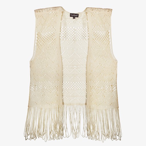 Gebreide dames gilet beige