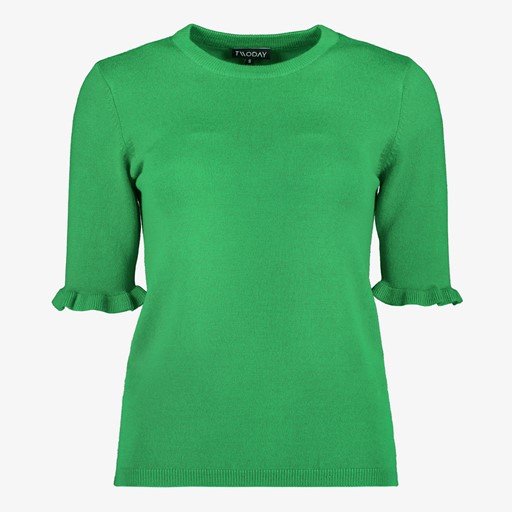 Dames trui met halflange mouw groen