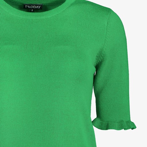 Dames trui met halflange mouw groen