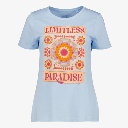 Dames T-shirt met print lichtblauw