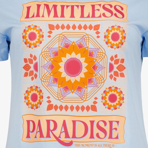 Dames T-shirt met print lichtblauw