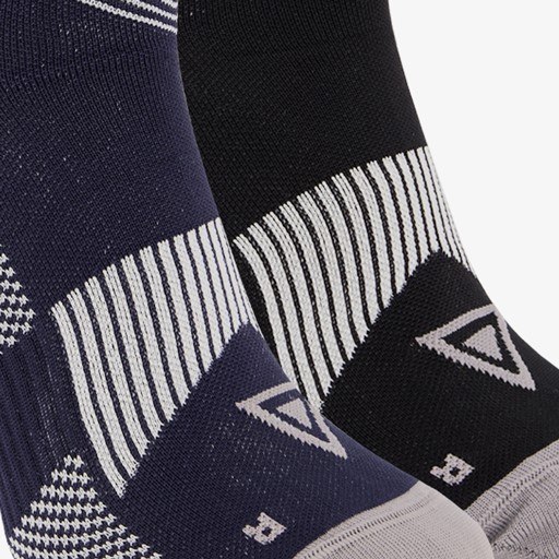2 paar halflange compressiesokken blauw zwart