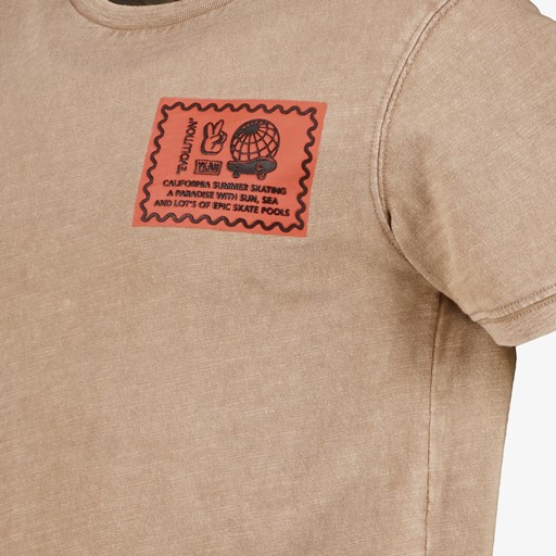 Jongens T-shirt met backprint beige