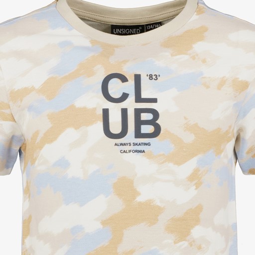 Jongens T-shirt camouflage beige blauw