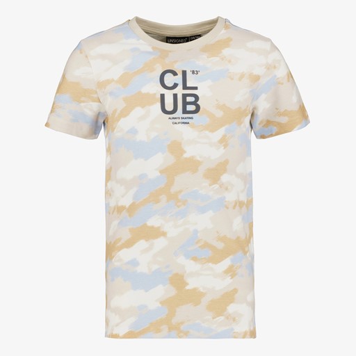 Jongens T-shirt camouflage beige blauw