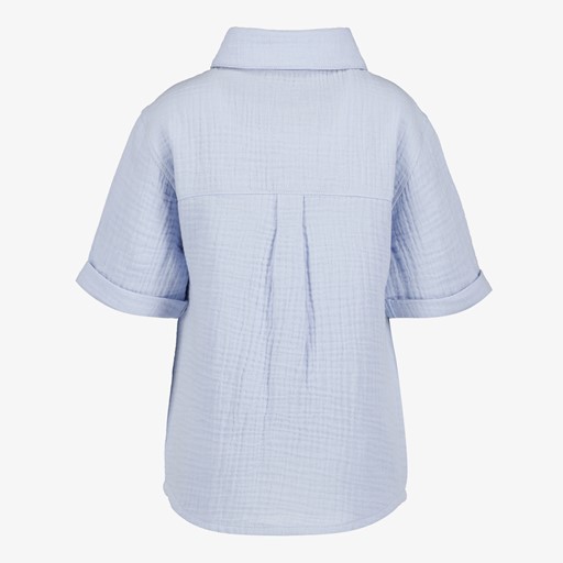 Mousseline jongens shirt lichtblauw